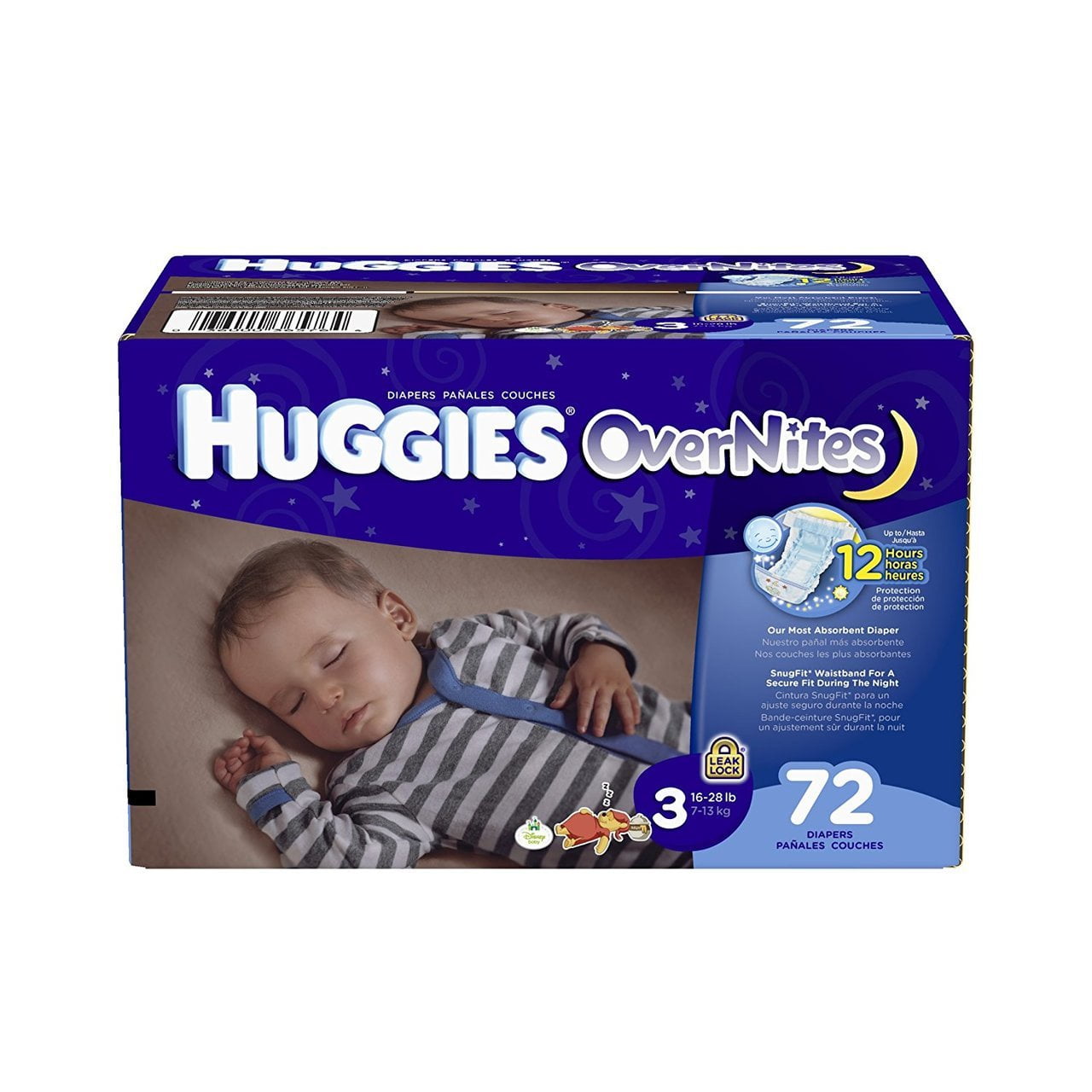 Huggies OverNites Diapers Big Pack 72 Count Size 3 