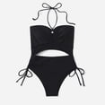 thumbnail image 6 of Fesfesfes Women Swimsuit Monokini Backless Halter Bathingsuit Hollow Out Swimwear Sexy Pool Party Bikini Beachwear Set Gifts for Her Sale, 6 of 9