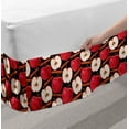 thumbnail image 2 of Apple Bed Skirt, Cinnamon Sticks and Halved Beverage Ingredients Exotic Spices Agriculture, Elastic Bedskirt Dust Ruffle Wrap Around for Bedding Decor, 4 Sizes, Cinnamon Red Cream, by Ambesonne, 2 of 2