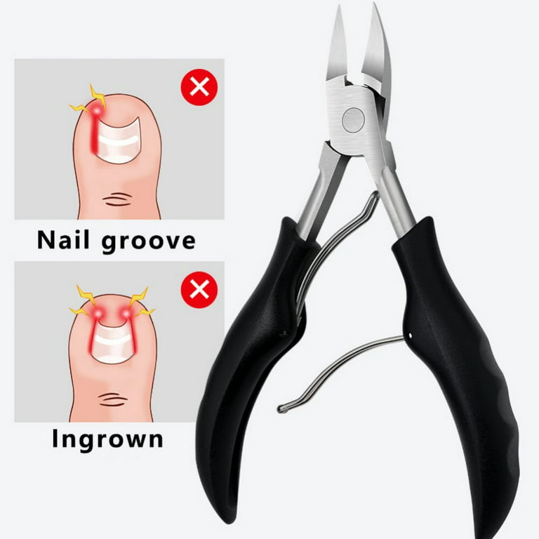 Toenail Clippers,Strong Big Nail Scissors Nippers ,Diabetic Toe Clipper  Podiatrist Tool Pedicure Clippers Cutters Nipper with Rubber Handle, Black