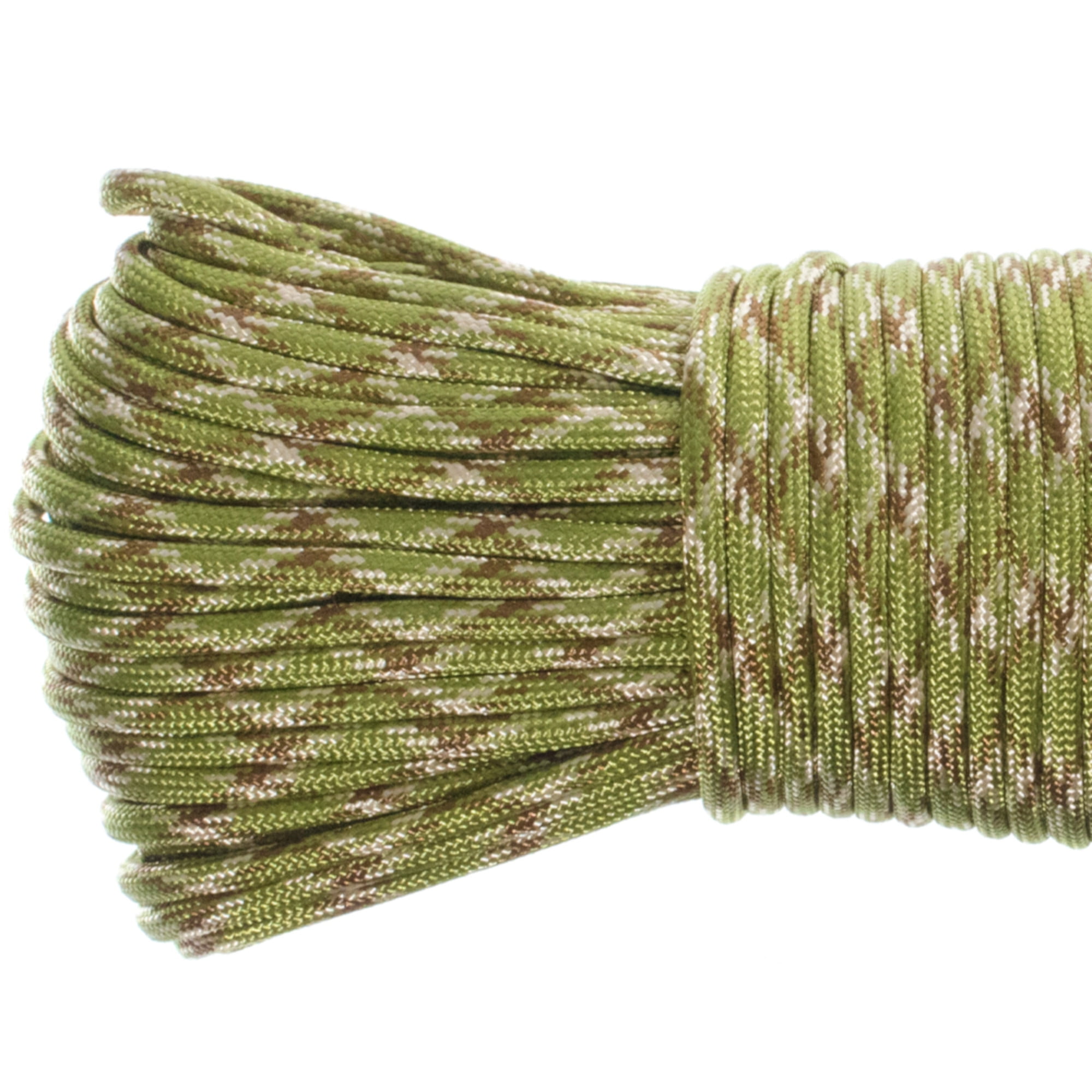 100 Foot Lengths Camo Color Paracord Choices of 550 LB Tensile Strength with Twisted Inner 7 Strand Removable Core Camouflage Parachute Cord in 10 25 50 