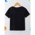 thumbnail image 2 of Boys Trendy Letter Print Casual T-Shirt, Breathable Comfortable Basic Round Neck Tees Tops For Toddlers Kids Children Summer, 2 of 5