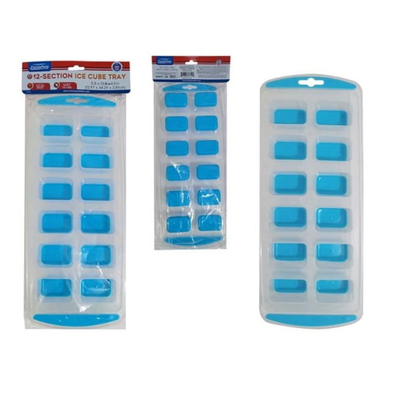 FamilyMaid 61310 5.5 x 13.5 x 1.5 in. 12-Section Ice Cube Tray, Blue