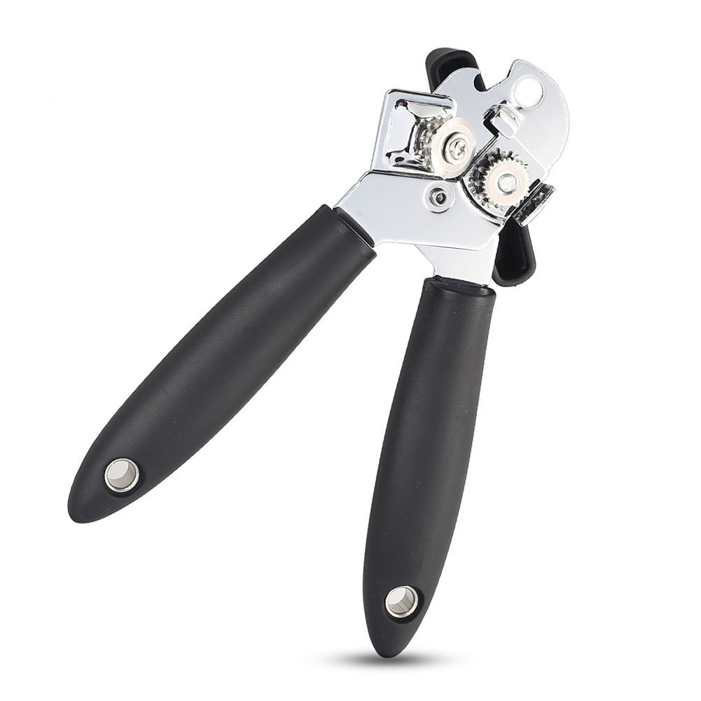 Ultra Sharp Cutting Tool-Manual Side Can Opener/Jar/Bottle Opener and Ergonomic Handle for Safe-to-Use. Manual Can Opener-Stainless Steel,Heavy-duty Tin opener with Smooth Edge 
