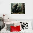 thumbnail image 5 of Autua Bear Cubs Forest Canvas Print Wall Decor for Living Room Bedroom Home Office 20x16in, 5 of 6