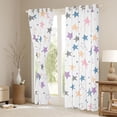 thumbnail image 3 of Manfei Colorful Stars Blackout Curtains,Cute Cartoon Themed Window Curtains Pack of 2 (38x45 Each),White, 3 of 6