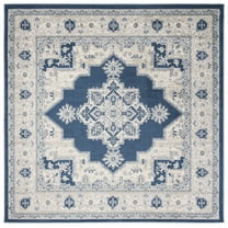 SAFAVIEH Brentwood Salah Oriental Area Rug, Navy/Creme, 3' x 3' Square