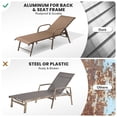 thumbnail image 2 of Crestlive Chaise Lounge Chair Outdoor with Armrests, 4PCS Pool Lounge Chairs, Aluminum 5-Positions Lounger (Brown), 2 of 6