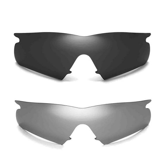 Walleva 2 Paris Polarized Replacement Lenses For Oakley M Frame Hybrid Sunglasses-Titanium   Black