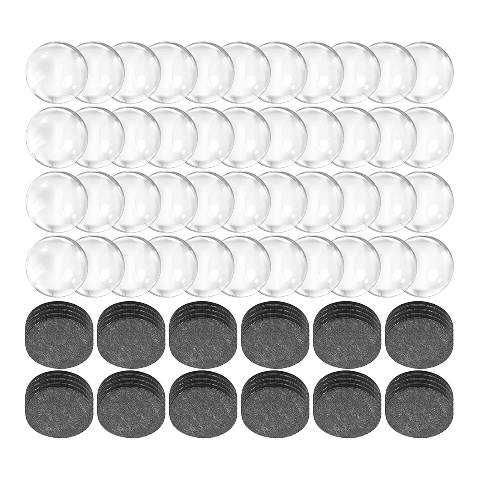 48Pcs Craft Magnets Glass Magnet with Adhesive Backing 1Inch Round Clear Glass and Craft Magnets for Refrigerator Magnet