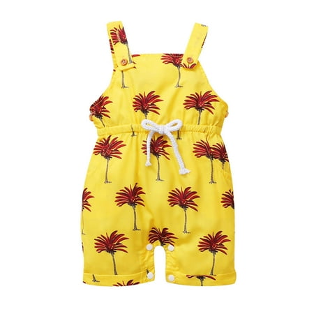 

AIMAOMI Toddler Baby Girls Floral Printed Suspender Romper Jumpsuit Clothes H