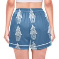thumbnail image 3 of Women's Satin Pajama Shorts Ice Cream Pattern with Pockets, Elastic Waist Sleep Lounge Shorts, 3 of 7
