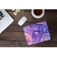 thumbnail image 2 of Purple Gold Marble Mouse Pad Custom Design Square Waterproof NonSlip Rubber Base, Perfect for Office Home Laptop Travel, 9.5"x7.9"x0.12" Inch, Adds Elegance and Style, 2 of 4