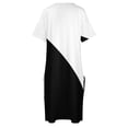 thumbnail image 4 of Black and White Two T Color Block Loose Pocket Dress dresses ladies 2025 summer womens clothing, 4 of 6