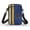 Barbados Flag Inspired Trident Emblem Print, variant on Glittery Blue Butterfly Print Cell Phone Purse, Double-layer Adjustable Shoulder Strap Cross Body Bag for Travel Work