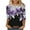 Purple, variant on Women's 3/4 Sleeve Summer Tops Casual Round Neck Tshirts Vintage Floral Print Blouse Three Quarter Length Sleeve Tops Plus Size Clothes for Women