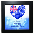 thumbnail image 1 of Australia Happy Day Heart Shape Flag Black Square Frame Picture Wall Tabletop, 1 of 3