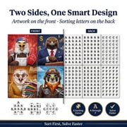 500 Piece Puzzles for Adults, Funny Anthropomorphic Birds in Professions Jigsaw Puzzle, Bald Eagle Owl Falcon Dressed in Clothes Grid Illustration Artwork Hobby Home Decor Wall Art