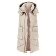 thumbnail image 6 of Niaviben Long Vest for Women Sleeveless Hooded Vest Plus Size Puffer Vest Puffy Coat Women Shirts Casual Jackets Women Ladies Vest White 2XL, 6 of 6