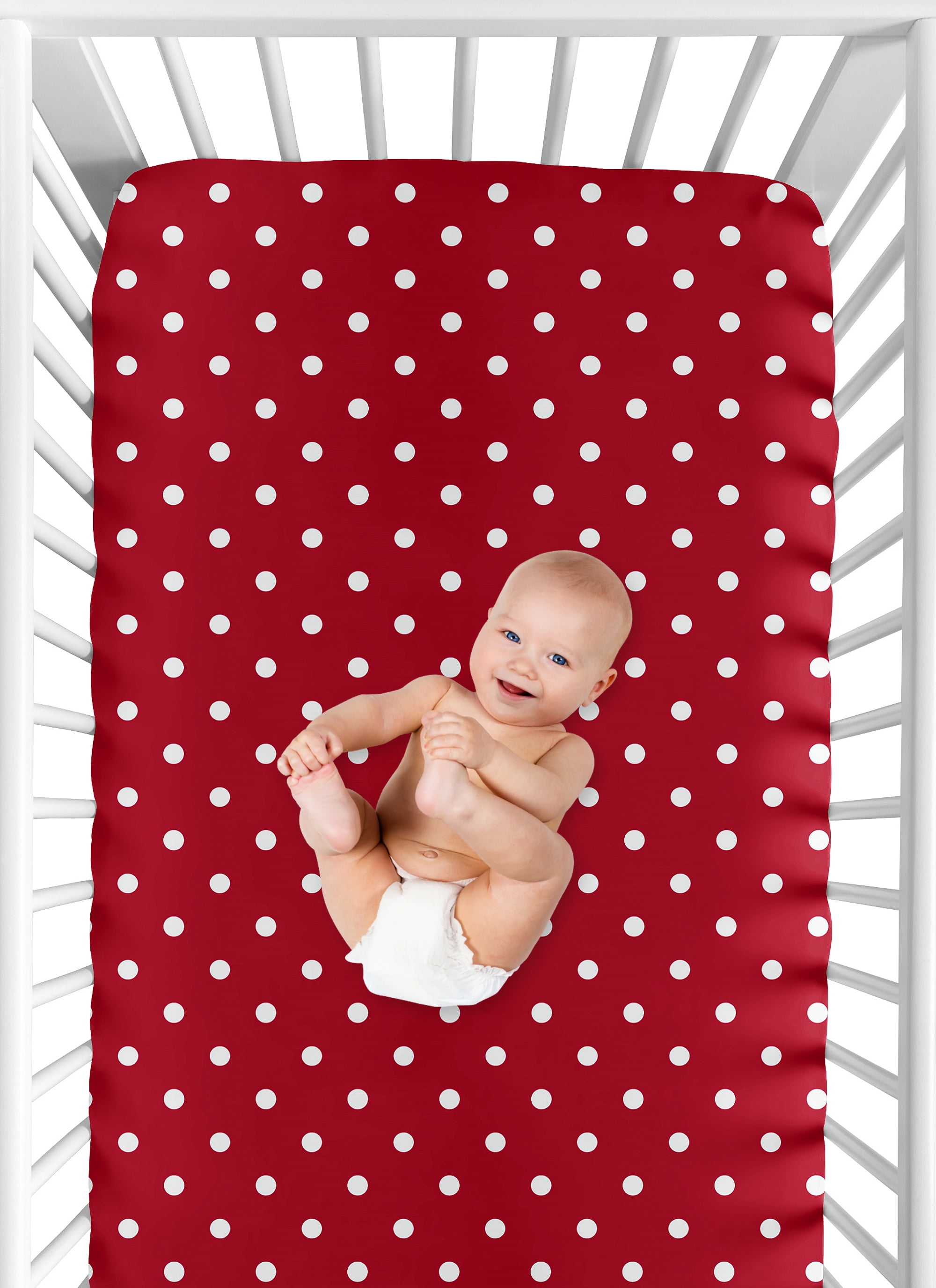 Sweet Jojo Designs Little Ladybug Red and White Fitted Crib Sheet