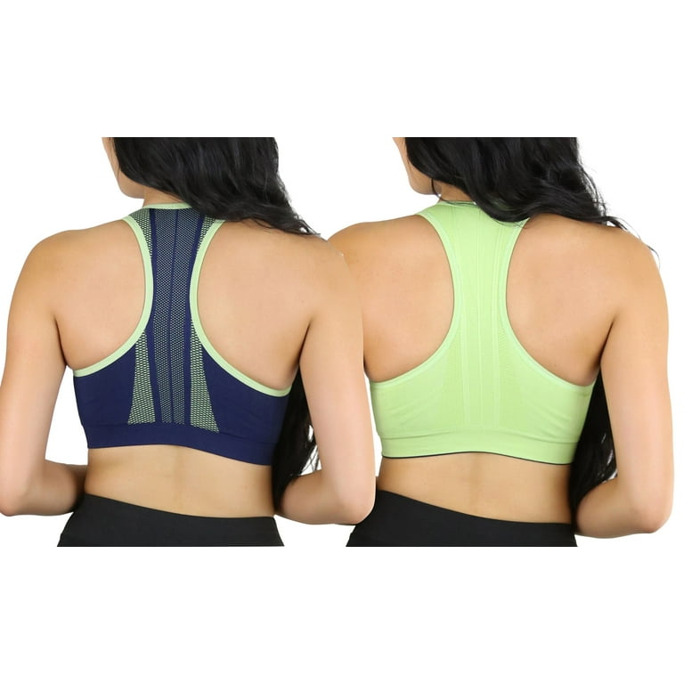 ToBeInStyle Women's Reversible Compression Sports Bras, X-Large