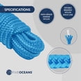 thumbnail image 4 of Five Oceans 4-Pack 1/2" x 20' Boat Dock Lines with 12" Eyelet, Marine-Grade Light Blue Premium Double Braided Nylon Boat Rope 1/2 inch, Boat Ropes for Docking with Loop or Fender Lines - FO4621-M4, 4 of 8