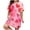 Hot Pink, variant on WCJM Red Plus Size Casual Sleep Dress Women's Plus Heart Print Short Sleeve Round Neck Medium Stretch Loose Nightdress Valentine's Day Nightdress