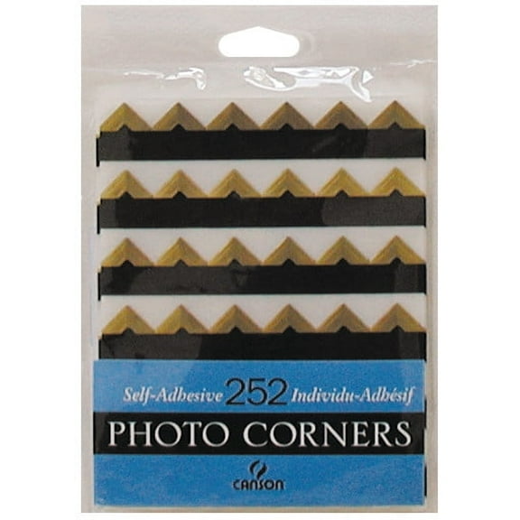 Canson Self-Adhesive Photo Corner Sheet, Gold