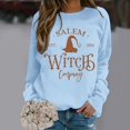 thumbnail image 3 of WEIWEN Halloween Sweatshirts for Women 1692 Salem Broom Co Graphic Pullover Crewneck Long Sleeve Shirts 2026 Fall Outfits Womens Fall Fashion Clothing Light Blue, XXL, 3 of 5