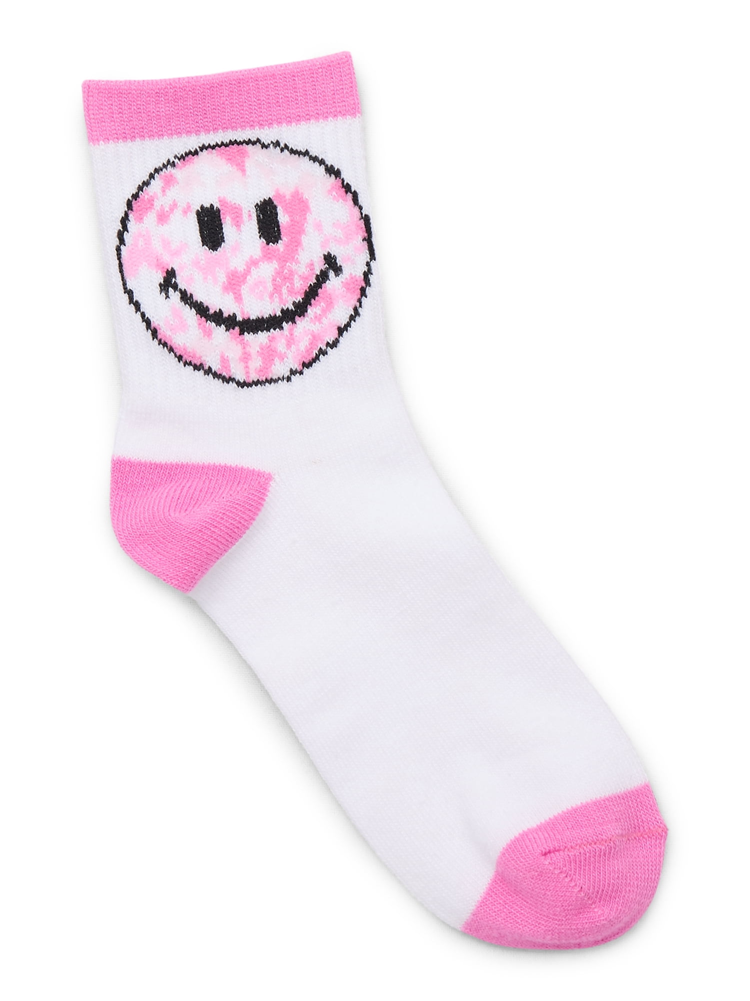 Wonder Nation Girls Mid-Crew Smiley Socks, 10-Pack, Sizes S-L