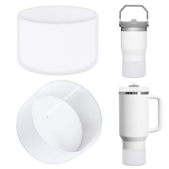 Linkidea 2 Pack Water Bottle Boot Compatible with Stanley Quencher H2.0 20oz/30oz/40oz, IceFlow Flip 20oz/30oz Tumbler, Silicone Bottle Bottom Sleeve Cover Bumper Protector (Clear)