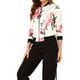 thumbnail image 4 of Chaqueta bomber para mujer Inspire Chic, corte slim, ligera, con cierre, talla XL, blanca y rosa, 4 of 8