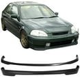 thumbnail image 2 of Ikon Motorsports Compatible with 99-00 Civic EK 2Dr 3Dr 4Dr SIR Si R Front Bumper Lip Spoiler - Polyurethane PU, 2 of 6