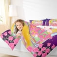 thumbnail image 4 of Feelyou Dreamy Princess Fairy Queen Comforter Set, Pink Rose Flower Bedding Sets, Mystic Glitter Stars Reversible Bedding Comforter Set, Luxury Bedroom Decor, 3 Pieces, 4 of 8
