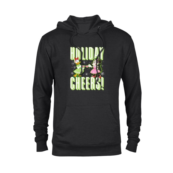 Disney Mickey & Friends Daisy & Minnie Holiday Cheers - Pullover Hoodie for Adults - Customized-Black