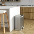 thumbnail image 4 of iTouchless AutoStep 13 Gallon Stainless Steel Automatic Step Trash Can with AbsorbX Odor Filter, White Trim, 49 Liter Garbage Bin for Home, Office, 4 of 7