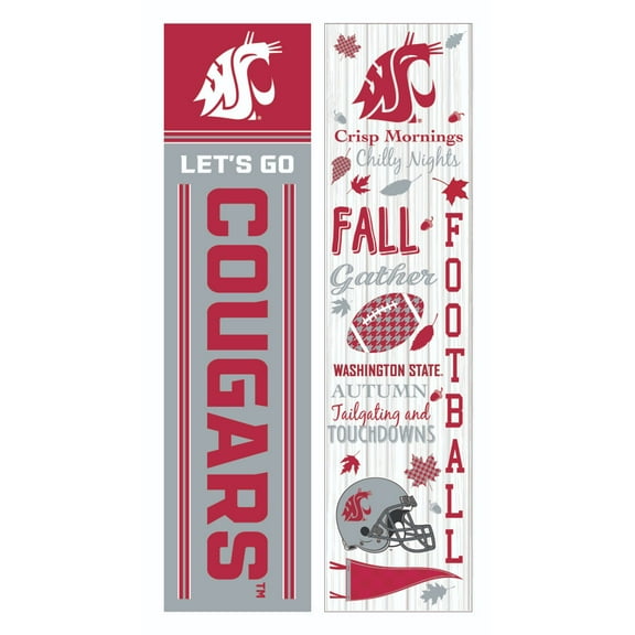 Washington State Cougars 47" Double Sided Fall Leaner Fan Sign