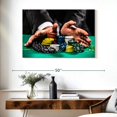 thumbnail image 3 of Elephant Stock All In Poker Wall Art - Horizontal Canvas Wall Art - Living Room Wall Decor - Hobbies And Lifestyle Canvas - Black And Teal Decor - 39" x 26", 3 of 8