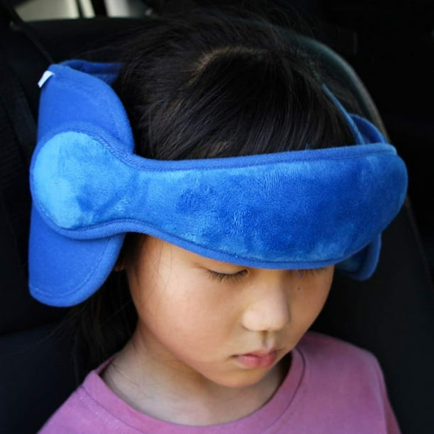Soporte de cabeza de coche para bebé, asiento de seguridad para niños, suave y cómodo, reposacabezas ajustable para coche, almohada de seguridad para coche, para bebé, niño, adulto, azul Feliz Sencillez