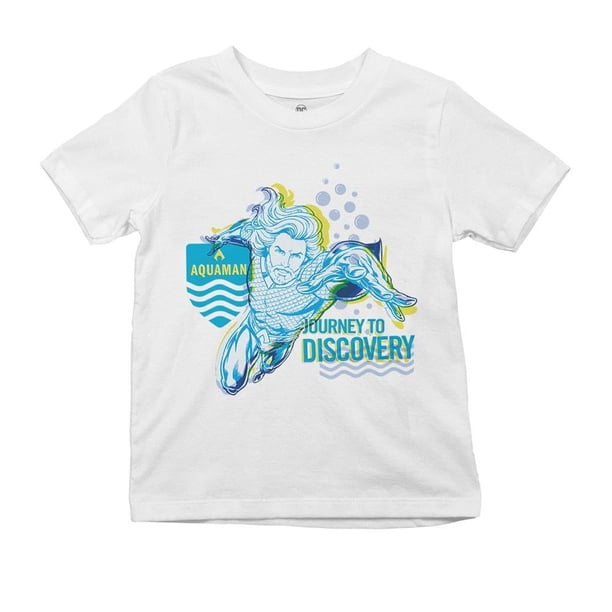 Playera Fan Army Aquaman Talla 6 Discovery manga corta blanco