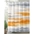thumbnail image 3 of Orange Gray White Waterproof Fabric Shower Curtain, Farmhouse Abstract Ombre Texture Shower Curtain for Bathroom Curtains Bathtubs Hotel Washable Shower Curtains with 12 Hooks Extra Long 72x96, 3 of 6