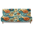 thumbnail image 2 of SCRAWLGOD Mandala Flower Print Sofa Slipcover Armless Sofa Cover Stretch Dustproof Couch Cover for 3 Cushion Couch Heavy Duty Washable Futon Slipcover for Living Room, 2 of 9