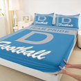 thumbnail image 4 of jejeloiu Blue Gray Football Team Full Size Sheets For Boys,Kids Ball Games Bed Sheets For Gamer,4pcs, 4 of 6