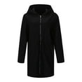 thumbnail image 5 of Women's Casual Autumn/winter Hooded Zipper Coat In The Latest Fashion Long Anorak Jacket Jacket Dresses for Women Work Women Light Jacket Casual Cute Jacket Womens Women Fall Jackets Women's Denim, 5 of 8