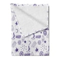 thumbnail image 2 of Nautical Soft Flannel Fleece Throw Blanket, Hand Drawn Boat Stars Flying Gulls Crescent Moon Shell Waves Kids Girls Pattern, Cozy Plush for Indoor and Outdoor Use, 70" x 90", Purple, by Ambesonne, 2 of 5