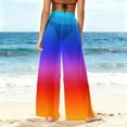 thumbnail image 6 of Ailaofu Women Sheer Mesh Pants See Through Bikini Bottom Swimsuit Cover up Wide Leg Beach Pants, 6 of 7