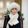 thumbnail image 3 of EIMELI Women‘s 2-Piece Set Thick Warm Faux Fur Hat and Scarf Combo Polyester Knit Winter Ear Warmer Cap with Toggle Closure Fashionable Mongolian Style Hat Solid Color Hand Wash Only -, 3 of 6