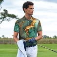 thumbnail image 3 of Fotbe Emerald Color Gold Marble Camiseta Polo de Golf para Hombre con Estampado – Camisa Deportiva Transpirable con Cuello Abotonado-Medium, 3 of 6