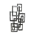 thumbnail image 1 of Benjara BM217123 Interconnected Rectangles Hammered Metal Frame Wall Decor, Gray, 1 of 1