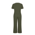 thumbnail image 4 of Aofany Summer 2 Piece Outfit Set for Women Ruched Short Sleeve Tops and Wide Leg Pants with Pockets Casual Tracksuit Sets Ladies Loungewear, 4 of 4
